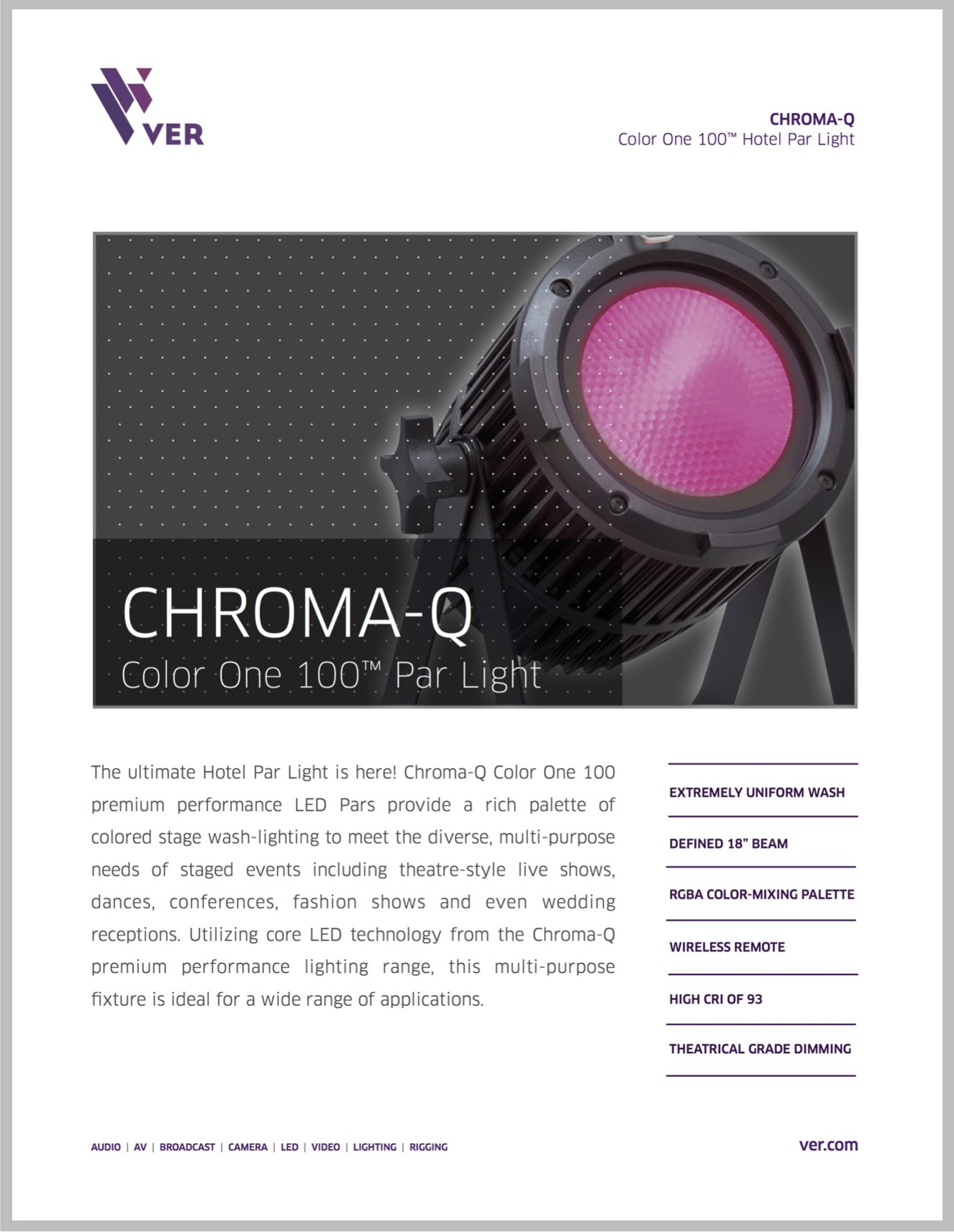 Chroma-Q Color One 100: We Make Creativity Happen!