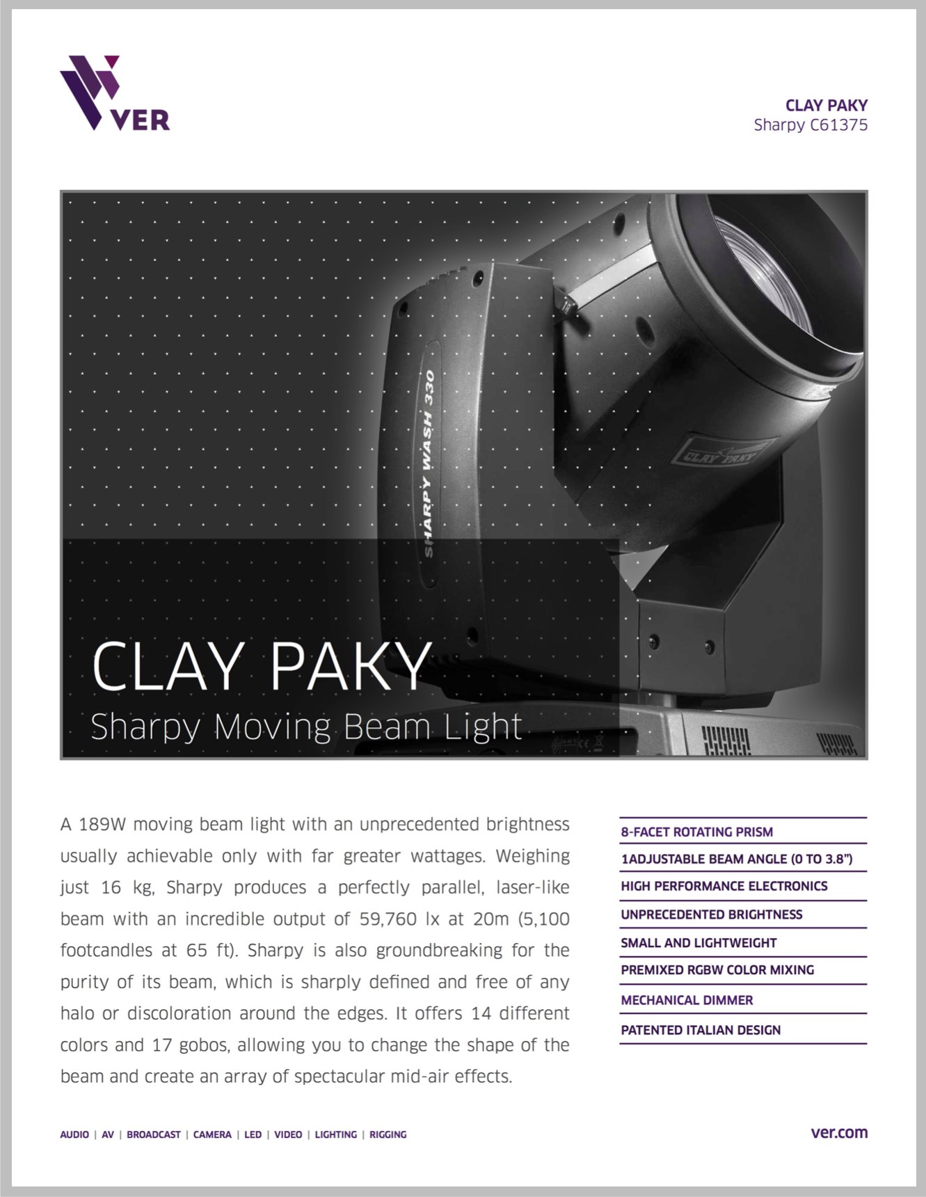 Clay Paky Sharpy: We Make Creativity Happen!