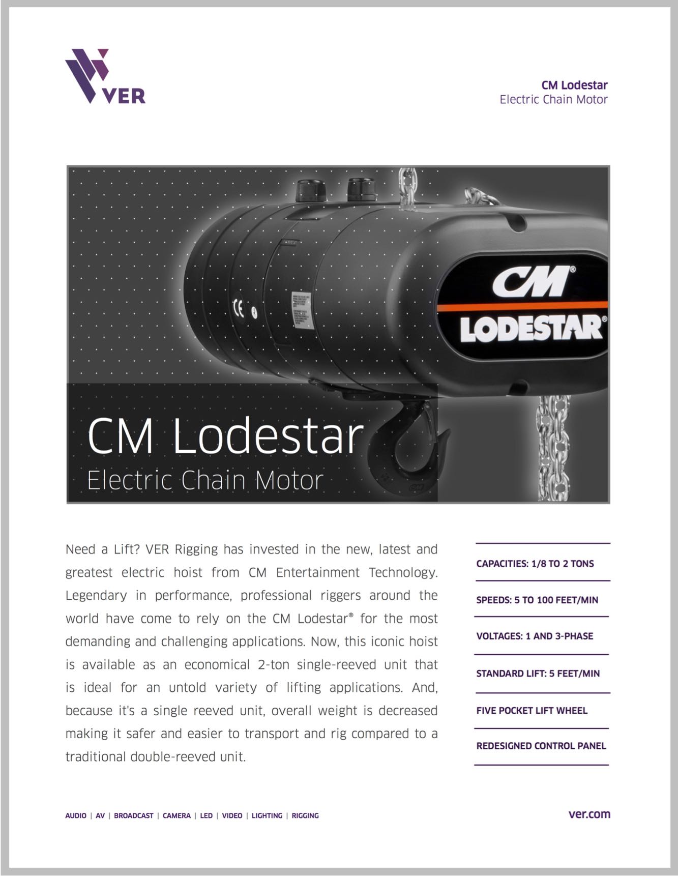 CM Lodestar Electric Chain Motor: We Make Creativity Happen!